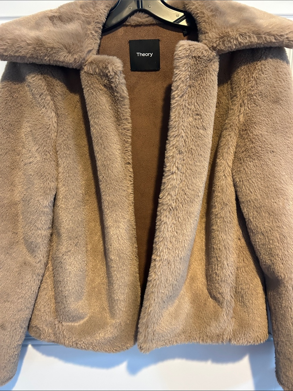 Theory Taupe Teddy Faux-Fur Jacket